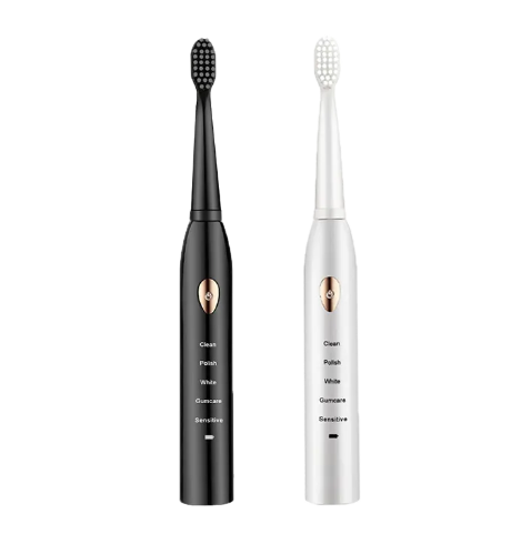 Adult Black White Classic Acoustic Electric Toothbrush Adult 5-gear Mode USB Charging IPX7 Waterproof Acoustic Electric