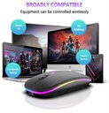 Wireless Mouse Bluetooth and 2.4GHz Dual Modes Rechargeable RGB Ergonomic Silent Click for PC iPad Laptop Cell Phone TV