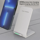 30W Wireless Charger Stand Pad for iPhone 15 14 13 12 11 Pro Samsung Xiaomi Phone Chargers Induction Fast Charging Dock Station
