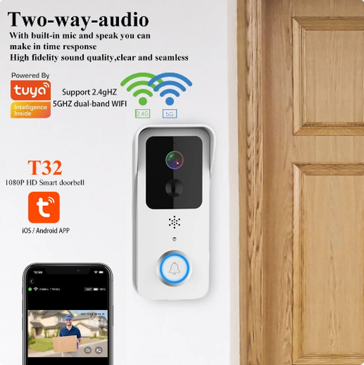 Wireless Video Doorbell Digital Visual Intercom WIFI 2.4G 5GHZ Waterproof Electronic Guard 1080P Home Security Camera