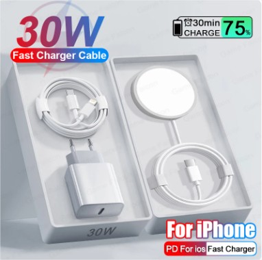 [SKU-100002] 30W Fast Charger Wireless Charger For Apple iPhone, Magnetic Wireless Charging USB C Cable