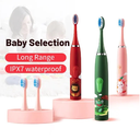 Children's Electric Toothbrush Colorful Cartoon With Replacement Heads Ultrasonic Rechargeable Soft Hair Cleaning Brush for Kids
