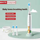 Children's Electric Toothbrush Colorful Cartoon With Replacement Heads Ultrasonic Rechargeable Soft Hair Cleaning Brush for Kids